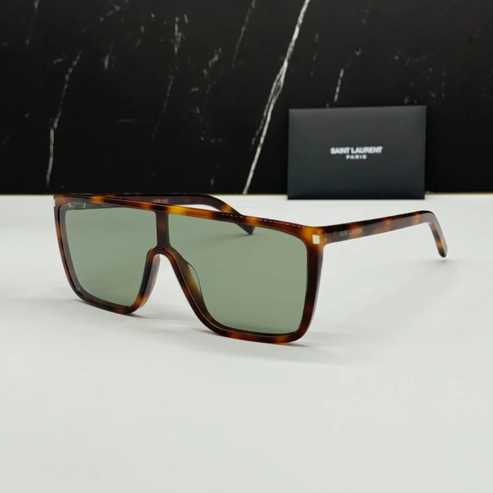 NEW SL 364 MASK ACE 002 BROWN GREEN UNISEX SL364 002 SAINT LAURENT SUNGLASSES